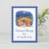 Waterverf Kleurrijke Geboorte Kerstmis Feestdagenkaart (Staand voorkant)