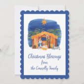 Waterverf Kleurrijke Geboorte Kerstmis Feestdagenkaart (Voorkant)