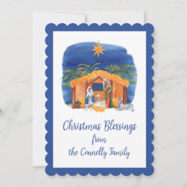 Waterverf Kleurrijke Geboorte Kerstmis Feestdagenkaart