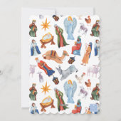 Waterverf Kleurrijke Geboorte Kerstmis Feestdagenkaart (Achterkant)