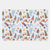 Waterverf Kleurrijke Geboorte Kerstmis Inpakpapier Vel (Voorkant 3)