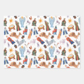 Waterverf Kleurrijke Geboorte Kerstmis Inpakpapier Vel (Voorkant 2)