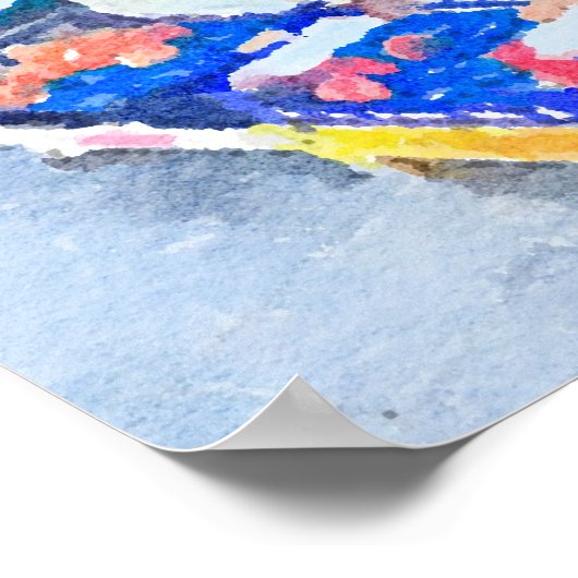 Waterverf - Kleurrijke groenten Poster (Hoek)