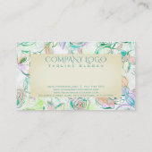 Waterverf Kleurrijke Hand getrokken bloemenpatroon Visitekaartje (Achterkant)