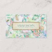 Waterverf Kleurrijke Hand getrokken bloemenpatroon Visitekaartje (Voorkant)