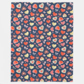 Waterverf kleurrijke harten fleece deken (Voorkant)