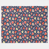 Waterverf kleurrijke harten fleece deken (Voorkant (Horizontaal))