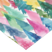 Waterverf Kleurrijke Heldere Regenboog Kerstbomen Tafelkleed (Gekanteld)