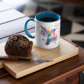 Waterverf Kleurrijke Hummingbird Monogram w / naam Tweekleurige Koffiemok