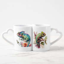  WATERVERF KLEURRIJKE KAMELEONS