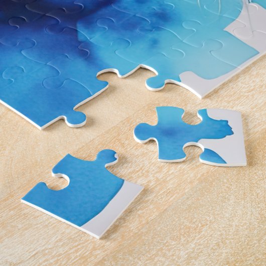 Waterverf Kleurrijke Kat Collage Legpuzzel (Zijkant)