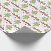Waterverf Kleurrijke Kerst Confetti Bow Trees Cadeaupapier (Hoek)