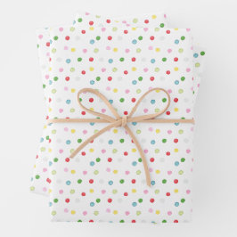 Waterverf Kleurrijke Kerst Confetti Inpakpapier Vel