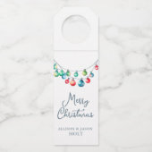 Waterverf Kleurrijke Kerst String Lights Flessenhanger (Voorkant)