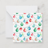 Waterverf Kleurrijke Kerst String Lights Foto Notitiekaartje (Achterkant)