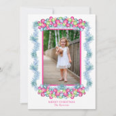 Waterverf Kleurrijke Kerst Tinsel Baubles Foto Feestdagenkaart (Voorkant)