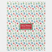 Waterverf kleurrijke kerstballen deken (Voorkant)