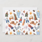 Waterverf Kleurrijke Kerstmis Geboorte Foto Feestdagenkaart (Achterkant)