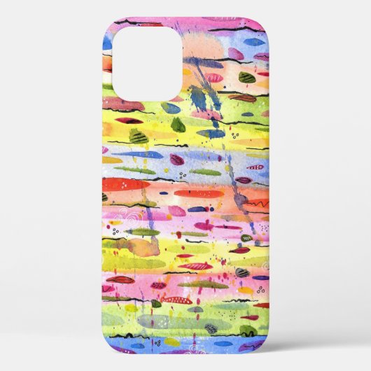Waterverf kleurrijke lijnen Abstract Case-Mate iPhone Case (Achterkant)