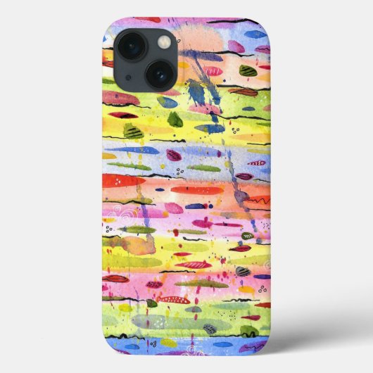 Waterverf kleurrijke lijnen Abstract Case-Mate iPhone Case (Achterkant)