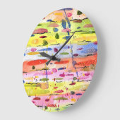 Waterverf kleurrijke lijnen Abstract Grote Klok (Hoek)