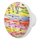 Waterverf kleurrijke lijnen Abstract Keramische Knop (Rechts)