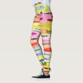 Waterverf kleurrijke lijnen Abstract Leggings (Links)