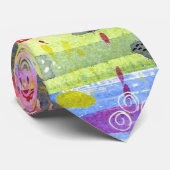 Waterverf kleurrijke lijnen Abstract Stropdas (Opgerold)