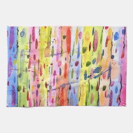 Waterverf kleurrijke lijnen Abstract Theedoek