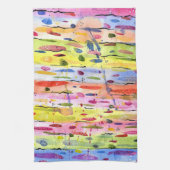 Waterverf kleurrijke lijnen Abstract Theedoek (Verticaal)