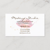 Waterverf Kleurrijke Lips Makeup Artist Salon Visitekaartje (Achterkant)