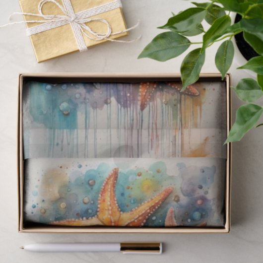 Waterverf Kleurrijke Nautische Zeester Decoupage Tissuepapier (Geschenk)