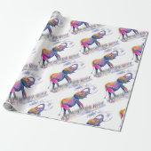 Waterverf kleurrijke olifanten cadeaupapier (Uitgerold)