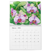 Waterverf Kleurrijke Orchidee Botanische Kalender (Feb 2026)
