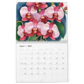 Waterverf Kleurrijke Orchidee Botanische Kalender (Mar 2027)