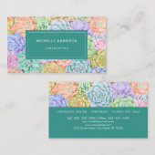 Waterverf kleurrijke pasteelvormer visitekaartje (Voorkant / Achterkant)