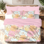 Waterverf Kleurrijke Pastel bloemmotief Kussensloop