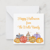 Waterverf Kleurrijke Patterned Pompoenen Behuizing Notitiekaartje (Voorkant)