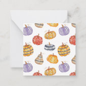 Waterverf Kleurrijke Patterned Pompoenen Behuizing Notitiekaartje (Achterkant)