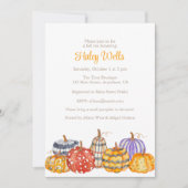 Waterverf Kleurrijke Patterned Pompoenen Kaart (Voorkant)