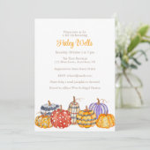 Waterverf Kleurrijke Patterned Pompoenen Kaart (Staand voorkant)