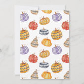 Waterverf Kleurrijke Patterned Pompoenen Kaart (Achterkant)