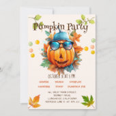 Waterverf Kleurrijke Pompoen Kinder Halloween Part Kaart (Voorkant)