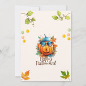 Waterverf Kleurrijke Pompoen Kinder Halloween Part Kaart (Achterkant)