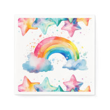 Waterverf Kleurrijke Rainbow Papier Servet