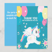 Waterverf Kleurrijke Regenboog Eenhoorn meisje Ver Bedankkaart (Voorkant / Achterkant)