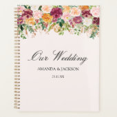 Waterverf Kleurrijke Roos Flower Garden Wedding Planner (Voorkant)