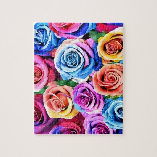 Waterverf Kleurrijke Rozen Bloemen Legpuzzel (Verticaal)