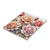 Waterverf Kleurrijke Rozen Bloemen Tegeltje (Zijkant)