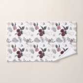 Waterverf Kleurrijke Rozen Grijze bladeren Bad Handdoek (Handdoek)